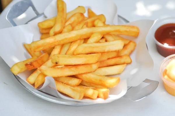 French Fries Ketchup Fried Potato Fries — Zdjęcie stockowe