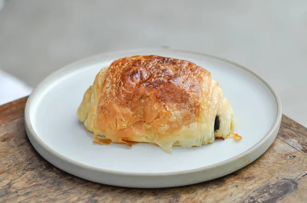 Croissant Francouzský Croissant Nebo Čokoládový Croissant Nebo Francouzský Brea — Stock fotografie