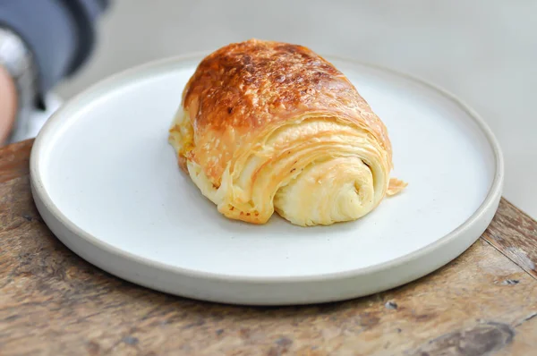 Croissant Francouzský Croissant Nebo Čokoládový Croissant Nebo Francouzský Brea — Stock fotografie