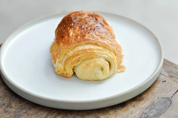 Croissant Croissant Francês Croissant Chocolate Brea Francesa — Fotografia de Stock