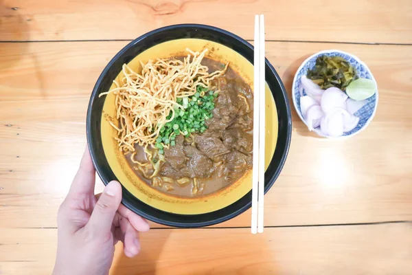 Noodles Beef Noodles Beef Stew Beef Soup Thai Noodles Serve — Stock Photo, Image