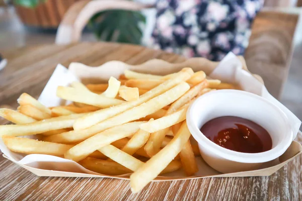 French Fries Fried Potato Fries Chips Dip —  Fotos de Stock