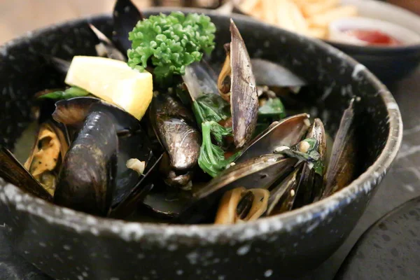 Mussel Grilled Sea Mussel Grilled Mussel Serve — Fotografie, imagine de stoc