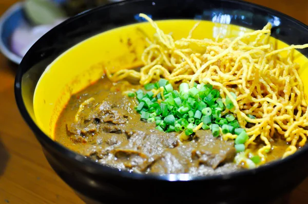 Tészta Vagy Marhahúsos Curry Tészta Thai Curry Tészta Vagy Thai — Stock Fotó