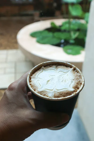 Gorąca Kawa Kawa Cappuccino Lub Kawa Latte Lub Kawa Mocha — Zdjęcie stockowe