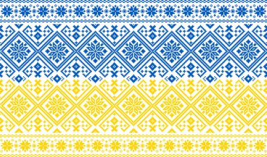 Ukrayna ulusal süslemesinin geleneksel nakışı. İskandinav deseni. Norveçli Jacquard