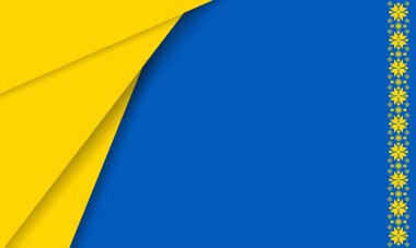 Nakışlı Ukrayna bayrağı, Ukrayna 'ya Zafer. İskandinav desenli. Norveçli Jacquard