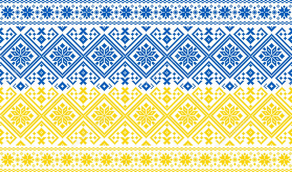 Embroidery traditional of Ukraine national ornament.scandinavian pattern. norwegian jacquard