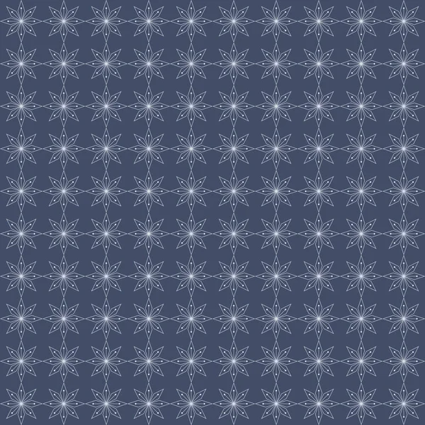 Vector geométrico blanco invierno copos de nieve estrella patrón sin costuras imprimir fondo. — Archivo Imágenes Vectoriales