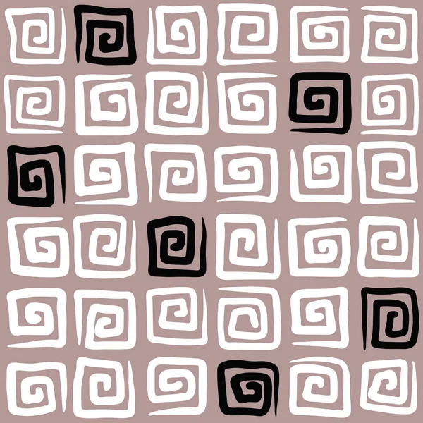 Elle çizilmiş küçük, cesur labirent şekilleriyle kusursuz vektör deseni