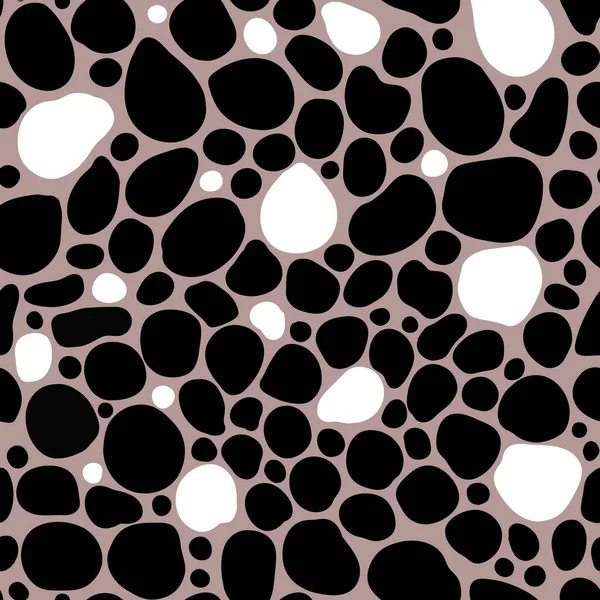 Modèle vectoriel sans couture avec des cercles gras dessinés à la main blobs de pierres — Image vectorielle