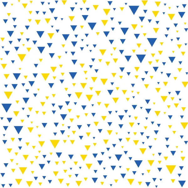 Vecteur sans couture motif fond bleu et jaune trinangles Ukraine couleurs du drapeau. — Image vectorielle