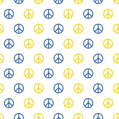 Ukrayna bayrak renklerinde vektörsüz arka plan mavi ve sarı barış işareti.