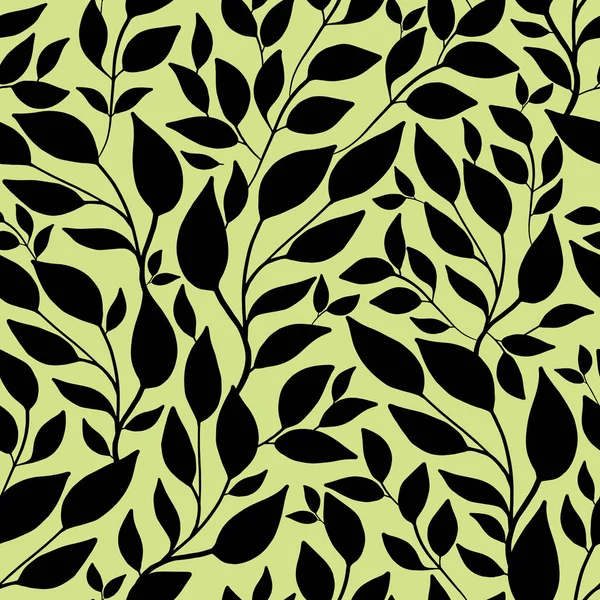 Vector seamless pattern background with leaf silhouette. pattern, illustration, seamless, nature, background. — Vector de stock