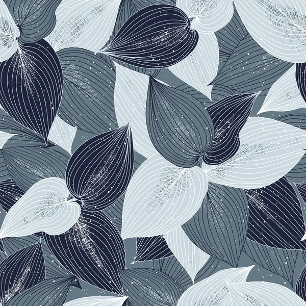 Seamless Background Hosta Leaves Perfect Textile Fabric Wallpapers Graphic Art — Stok Vektör