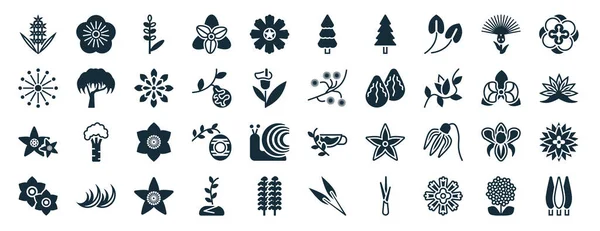 Set Filled Web Icons Glyph Style Icons Isolated White — Vetor de Stock