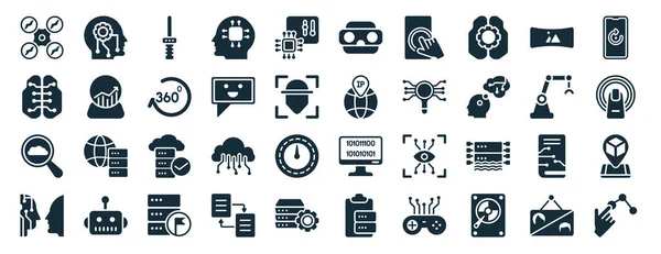 Set Van Gevulde Augmented Reality Web Iconen Glyph Stijl Zoals — Stockvector