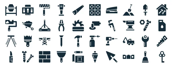 Set Filled Tools Web Icons Glyph Style Circuit Breaker Painter —  Vetores de Stock