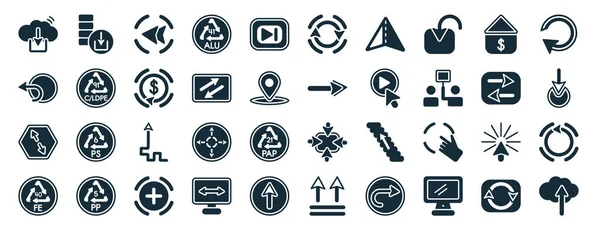 Set Filled User Interface Web Icons Glyph Style Download Data — Stockvektor