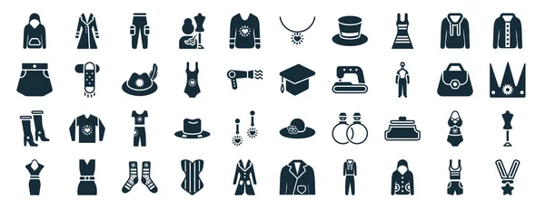 Σετ Από Filled Fashion Web Icons Glyph Στυλ Όπως Γυναικείο — Διανυσματικό Αρχείο