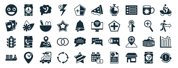 Set Filled Ultimate Glyphicons Web Icons Glyph Style Smartphone Download —  Vetores de Stock