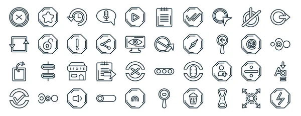 Set Flat User Interface Web Icons Line Style Cinema Star — Vettoriale Stock