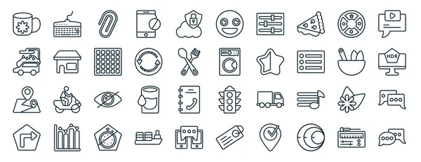 Conjunto Último Plano Glifos Iconos Web Iconos Estilo Línea Tales — Vector de stock