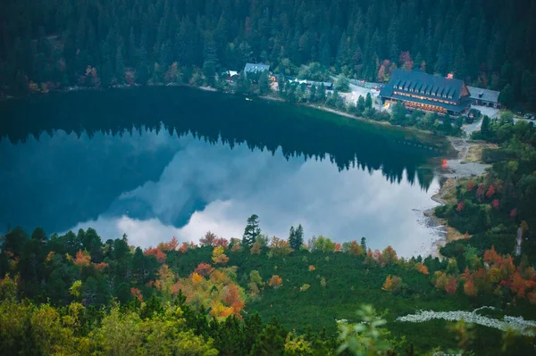 Lac Popradske Dans Les Hautes Tatras Slovaquie Paysages Automne — Photo