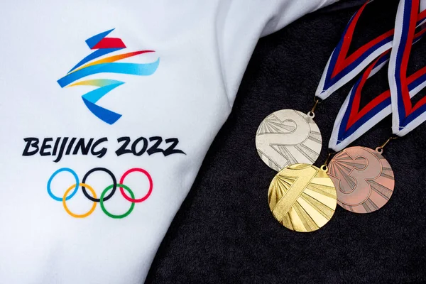 Peking China Januar 2022 Medaillenstand Bei Den Olympischen Winterspielen Peking — Stockfoto