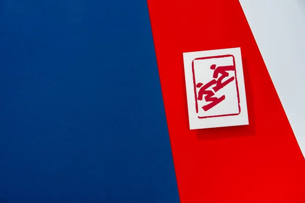 Piktogram Snowboard Cross Czerwonym Tle Sporty Zimowe Chinach Tapeta Edytować — Zdjęcie stockowe