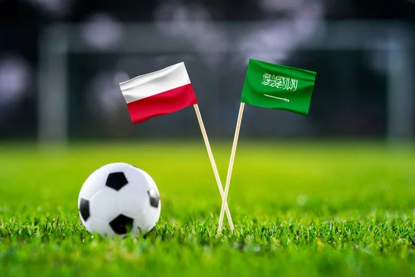 Poland Saudi Arabia Education City Football Match Wallpaper Handmade National — Stock Photo, Image