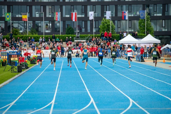 Samorin Slovakia July Track Field Race Track Field Sprinters Professional — Stockfoto