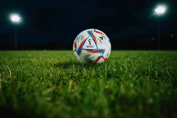 Qatar Doha Juillet 2022 Bal Officiel Football Coupe Monde Adidas — Photo