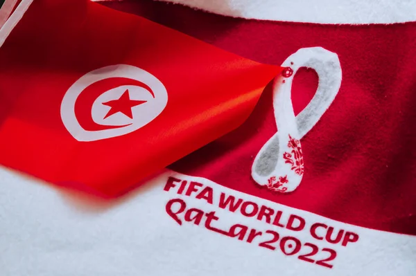 Qatar Doha July 2022 Tunisia National Flag Logo Fifa World — Foto de Stock