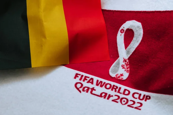 Qatar Doha July 2022 Belgium National Flag Logo Fifa World — Foto de Stock