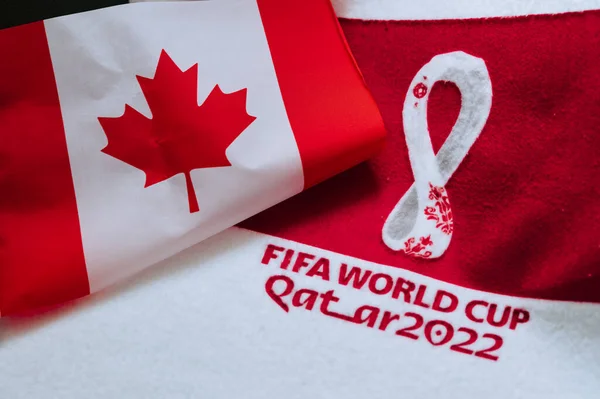 Qatar Doha July 2022 Canada National Flag Logo Fifa World — Foto de Stock