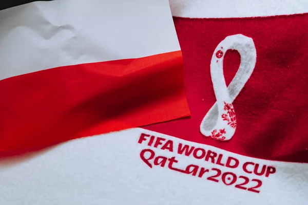 Qatar Doha July 2022 Poland National Flag Logo Fifa World — Stockfoto