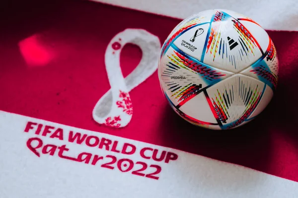 Qatar Doha July 2022 Official Adidas World Cup Football Ball — Stock Photo, Image