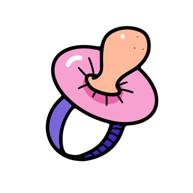 Bebek emziği vektör çizimi beyaz arkaplanda izole edildi.