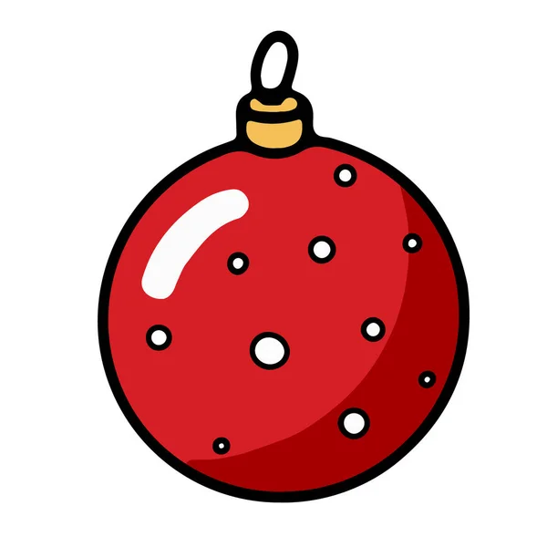 Ball Christmas Tree Toy Polka Dots — Stock Vector