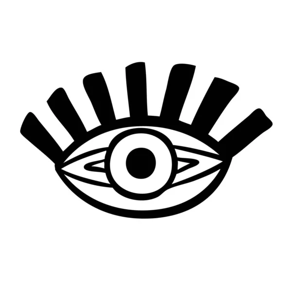 O mal a ver o símbolo dos olhos. emblema místico oculto, design gráfico. —  Vetores de Stock