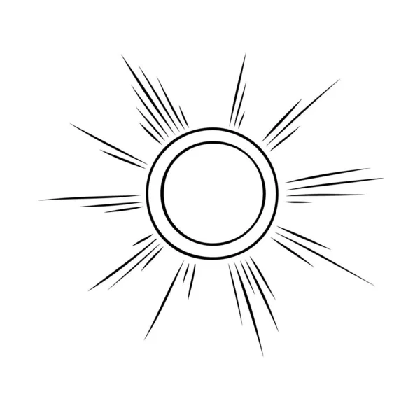 Esoterische Symbole der Sonne. Himmlische Zeichen. Vektorillustration in der Hand gezeichnet — Stockvektor