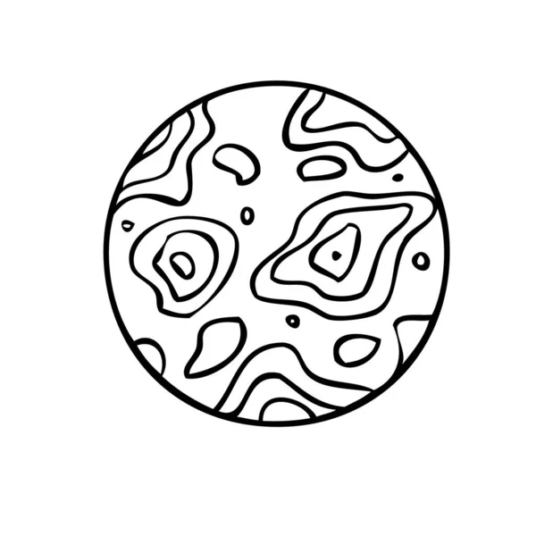 Esoterisches Planetensymbol. Himmlische Zeichen. Vektorillustration im handgezeichneten Stil — Stockvektor