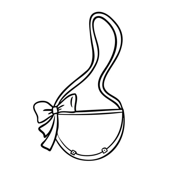 Bolsa feminina em uma alça longa. Ilustração vetorial em estilo doodle —  Vetores de Stock