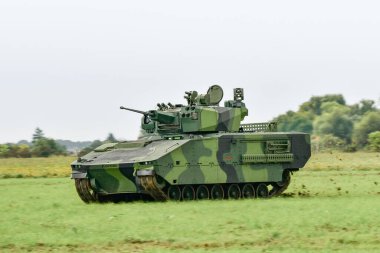 NATO Günleri, OSTRAVA, Çek Cumhuriyeti-18 Eylül 2021: Leos Janacek Havaalanı Ostrava 'da Çek ordusu. Ascod zırhlı savaş aracı ailesi.