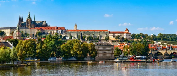 Panorama Hlavního Města Prahy České Republice Řece Vltavě Pohled Městské — Stock fotografie
