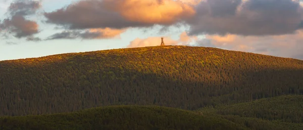 Poland Sudetes Mountains Mountain Landscape Snieznik Massif Observation Tower Construction — Stok fotoğraf