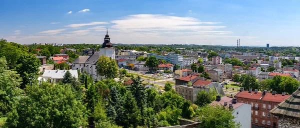 Castle Bedzin View Top Castle Tower Vast Urban Landscape Summer — Zdjęcie stockowe