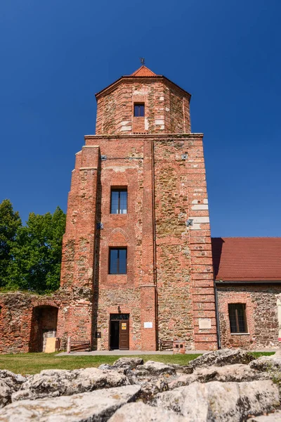 Castle Toszek Brick Castle 15Th Century Partially Reconstructed View Green — Stock Photo, Image