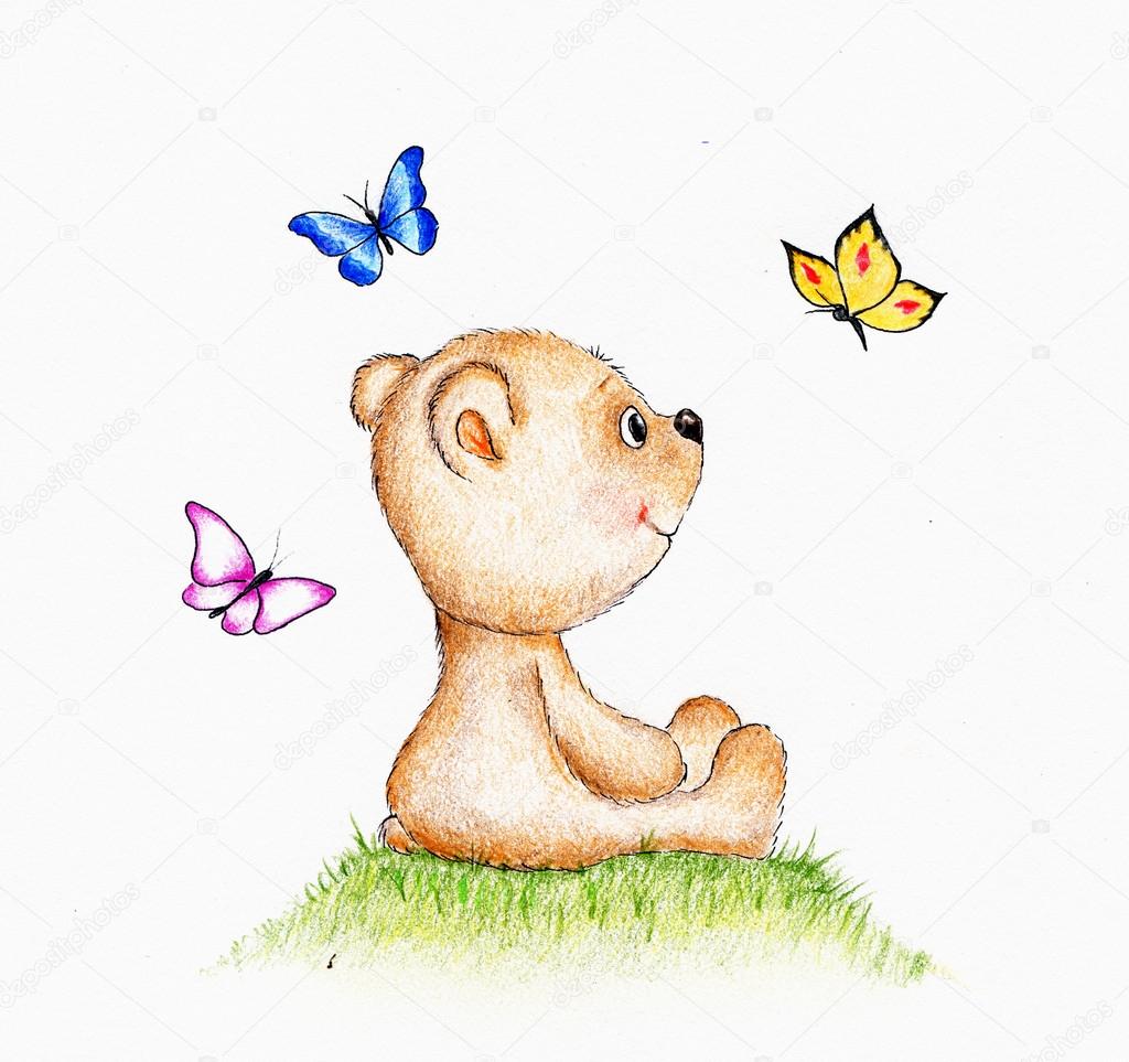 teddy bear with butterfly